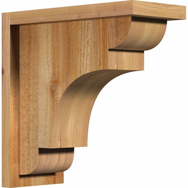 Ekena Millwork New Brighton Rough Sawn Corbel w/Backplate, Western Red Cedar, 6"W x 14"D x 14"H COR06X14X14NEB01RWR - main